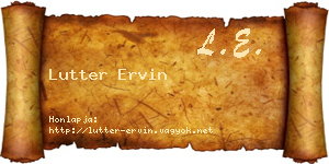 Lutter Ervin névjegykártya